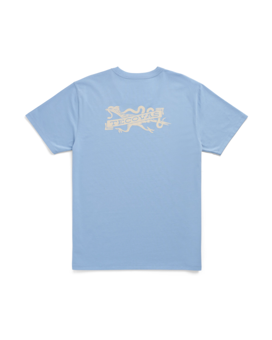 Back view of Men's Roadrunner T-Shirt - Chambray/Bone on plain background