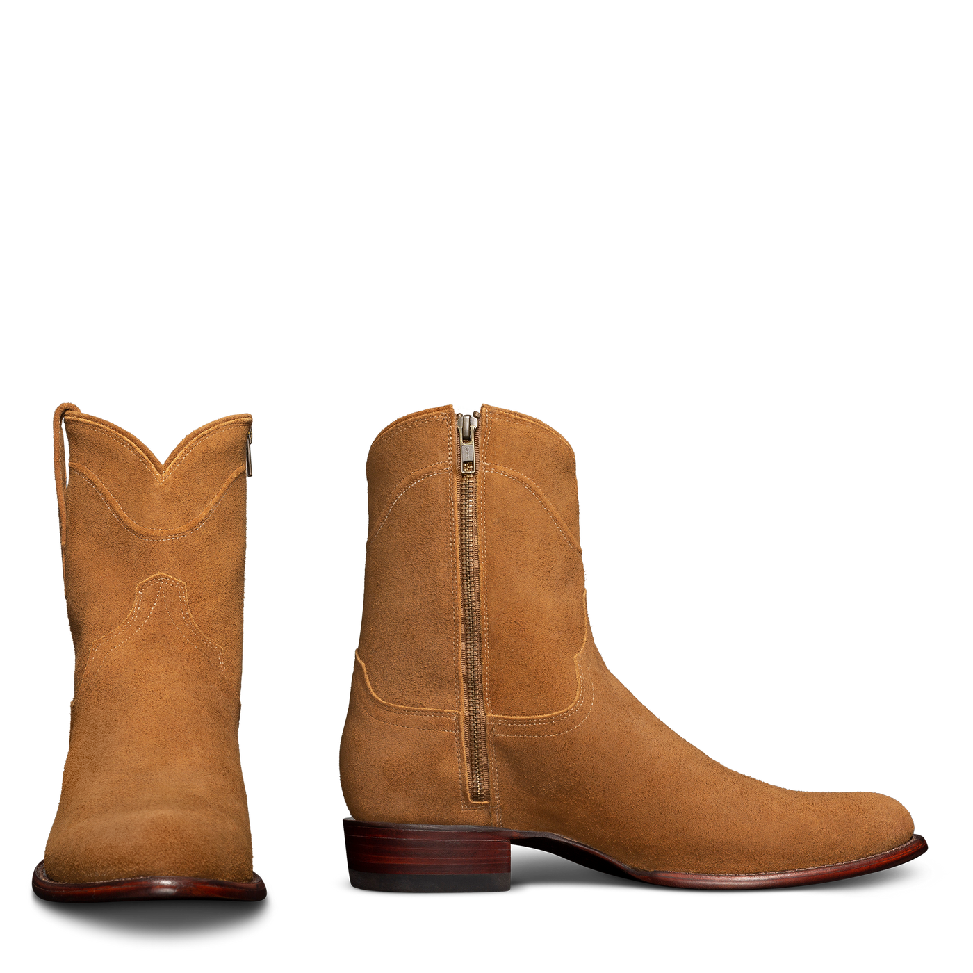 The Dean in Honey Suede Men's Zip Boot Tecovas