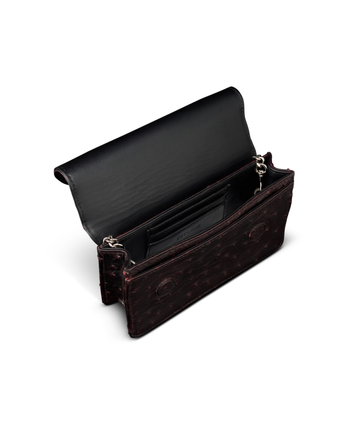 Front view of Concho Chain Crossbody - Black Cherry on plain background