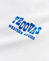 Closeup detail view of Men's Tornado Tee - White / Blue