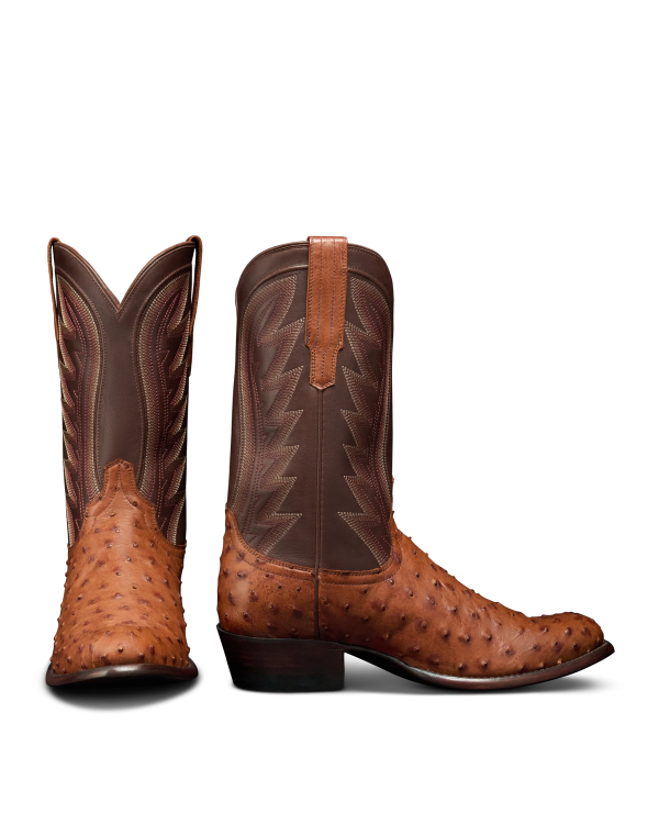 Pair view of The Wyatt II - Pecan Ostrich on plain background