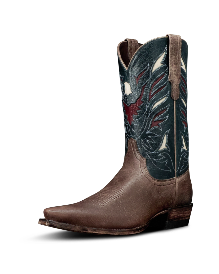 Quarterfront view of The Garrett Eagle - Steel Deerskin on plain background