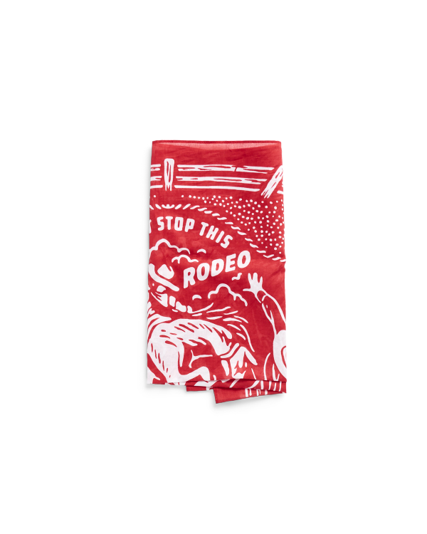Folded view of Gameday Bandana - Red on plain background