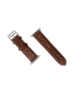 Closeup view of Cowhide Apple Watch Band - Brown
