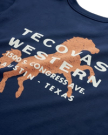 Closeup detail view of Men's Western Horseman Pocket Tee - Navy / White