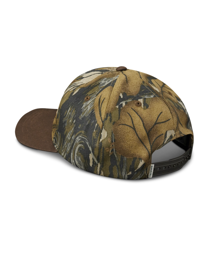 Quarterback view of Tecovas x Mossy Oak Fall Foliage Hat - Mossy Oak Fall Foliage on plain background
