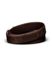 Back view of Men's Python Belt II - Chocolate on plain background