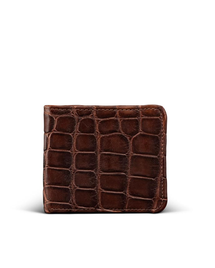 Front view of Men's Birthday X Billfold - Dark Pecan on plain background