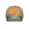 Profile view of Western Goods Five-Panel Low Profile Hat - Khaki Camo on plain background