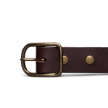 Front view of Harness Leather Belt - Umber on plain background