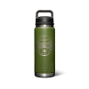 Front view of For Town & Field YETI 26oz Water Bottle / Highland Green - Highland Green on plain background