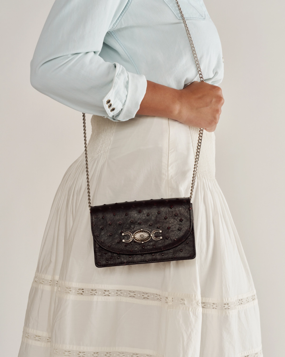 View of Concho Chain Crossbody - Black Cherry