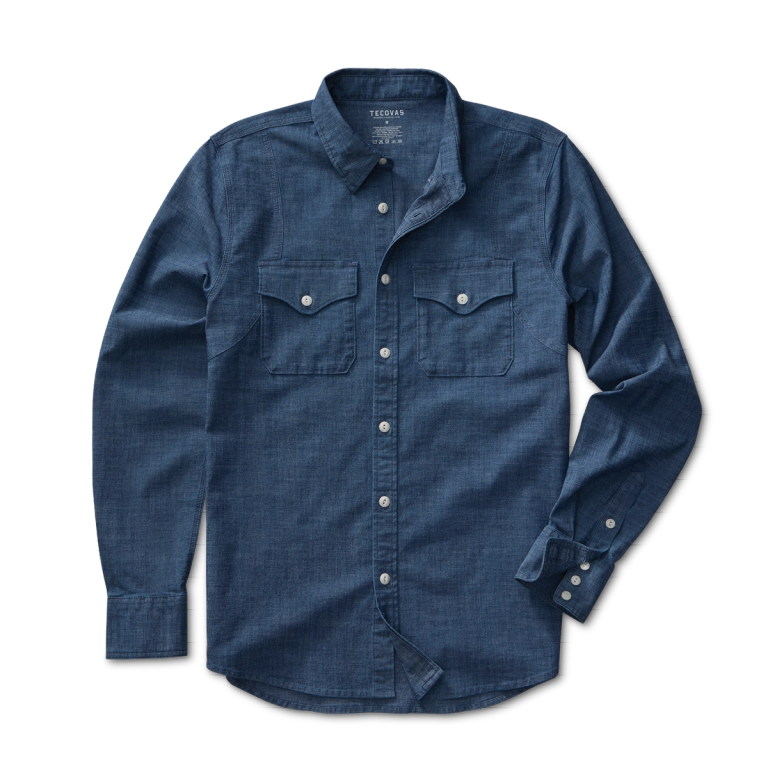 Dry Cleaning Plain Sky Blue Color Full Sleeve Denim Shirt For