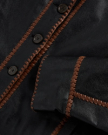 Closeup view of Women's Leather Jacket - Black