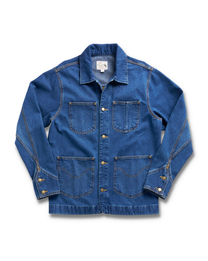 Front view of Men's Denim Chore Jacket - Medium on plain background