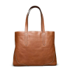 Front view of Women's Sierra Tote Bag - Saddle Tan on plain background