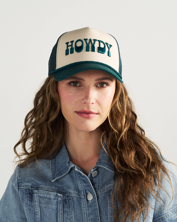 View of Howdy Trucker - White/Dark Teal