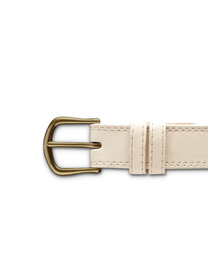 Front view of Women's Cowhide Belt II - Bone on plain background