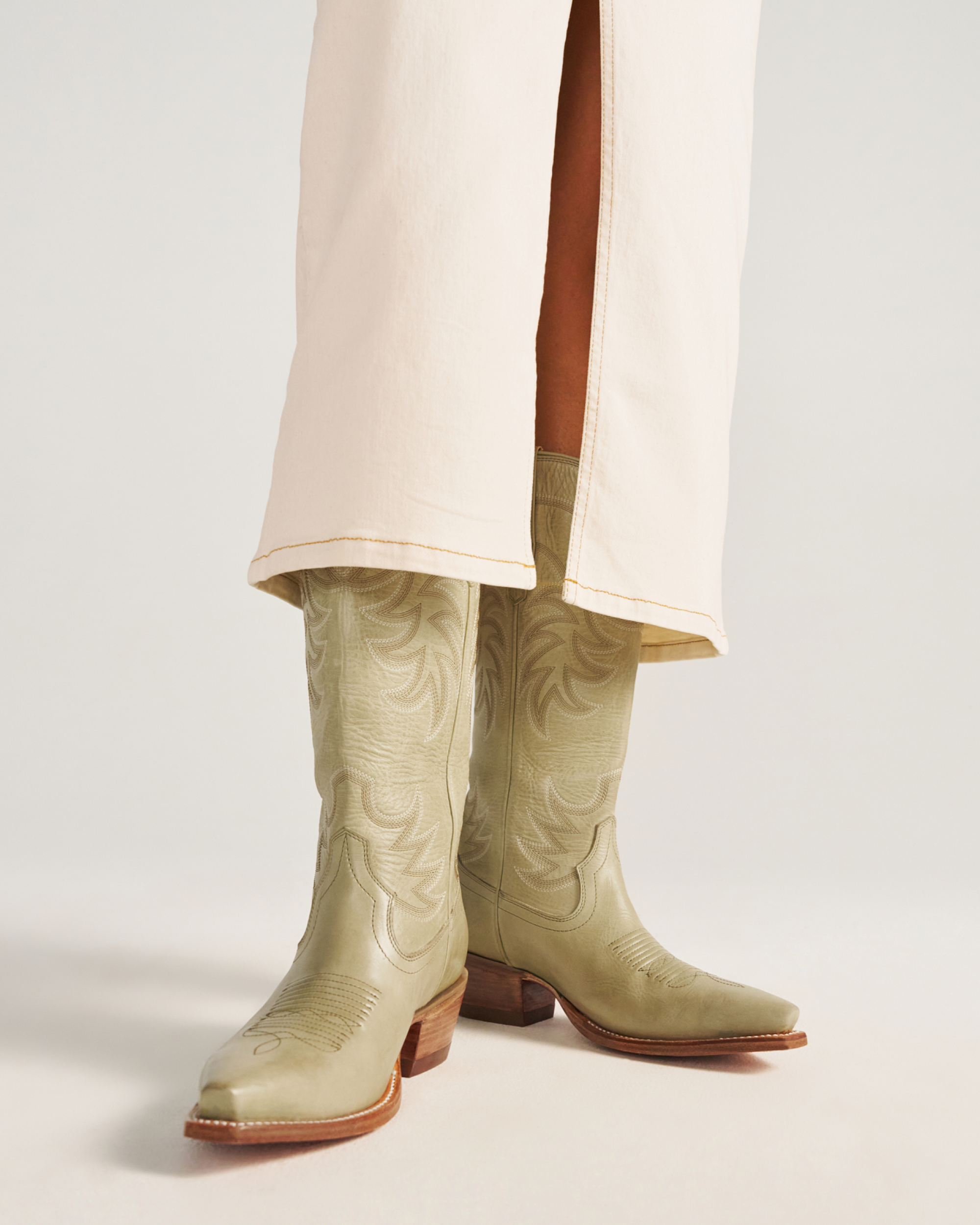 View of The Annie - Light Sage Cowhide