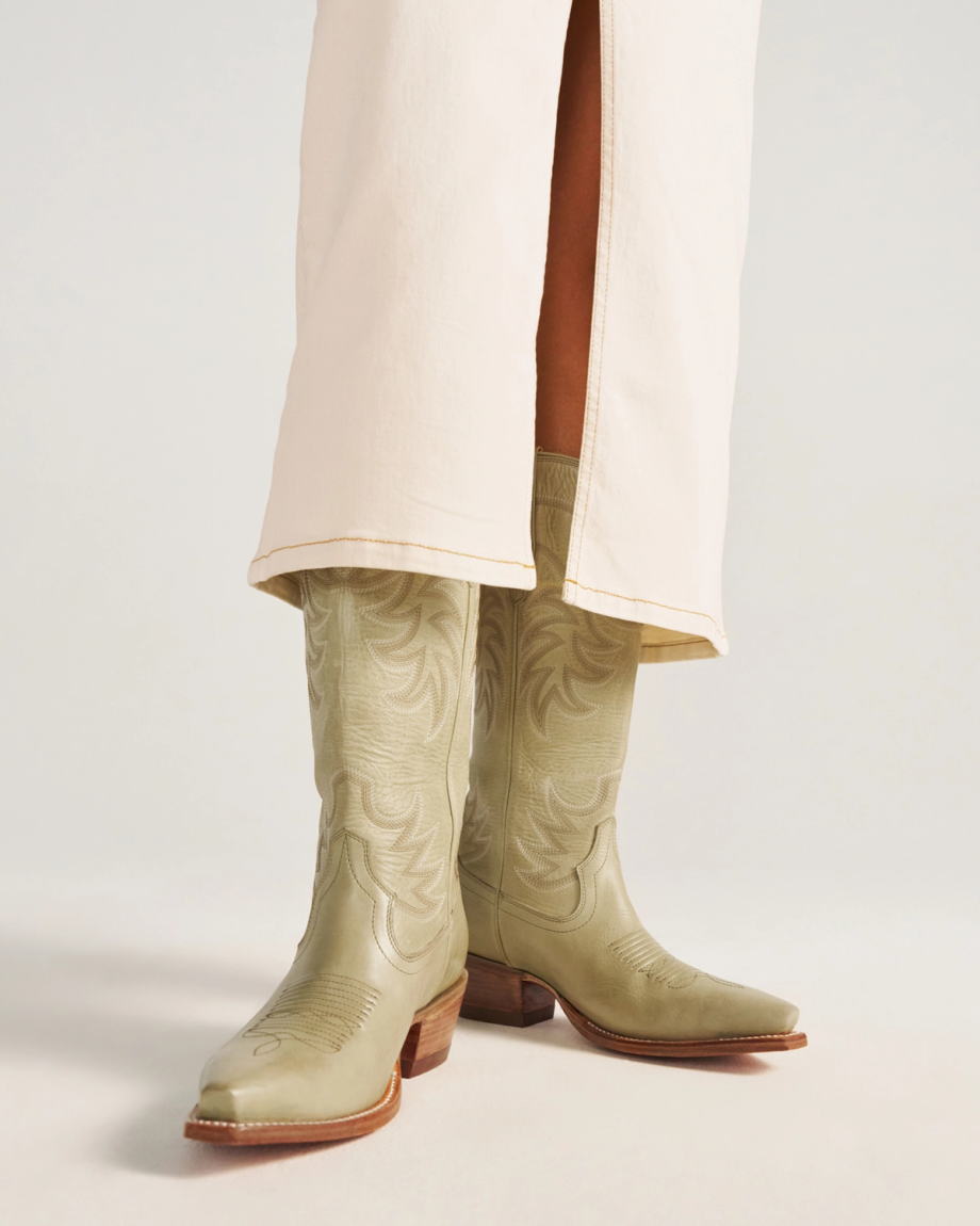 View of The Annie - Light Sage Cowhide