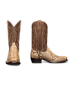 Two boot image of The Barton in black sand python