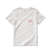 White T-shirt with a front chest pocket featuring a small red "Tecovas" logo.