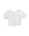 Front view of Women's Cotton Poplin Top - White on plain background