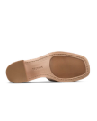The Carmen Paloma in Pearl Ostrich. The sole of a beige leather shoe with visible stitching, crafted from premium Pearl Ostrich and the brand name "Tecovas" embossed near the arch.