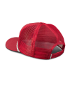 Quarterfront view of Tecovas Gameday Trucker - Red on plain background