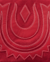 Closeup detail view of Horseshoe Topzip Crossbody - Crimson