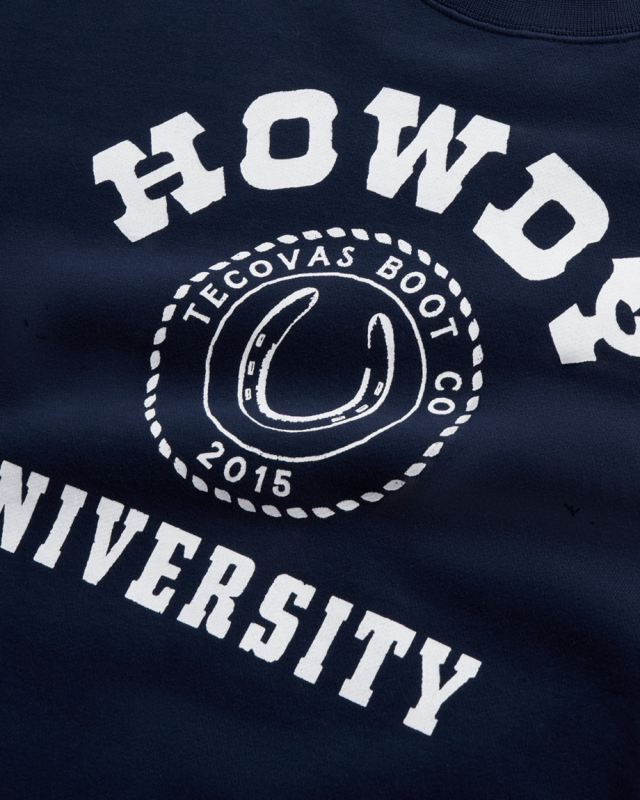 Closeup detail view of Women's Oversized Sweatshirt - Navy