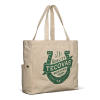 Quarterfront view of Logo Canvas Tote / Natural - Natural on plain background