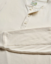 Closeup view of Men's Henley  LS - Whisper White