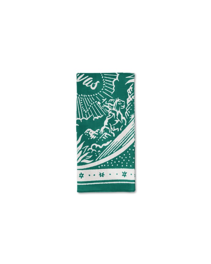 Folded view of Gameday Bandana - Green on plain background