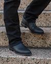Close up of the Jake Midnight cowboy boots in Black