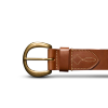 Front view of Women's C-Buckle Belt - Brown on plain background