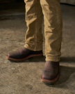 Toe view of LongHaul Waterproof Square Soft Toe Work Boot with Temp Control - Dark Chocolate/Clay Cowhide on plain background