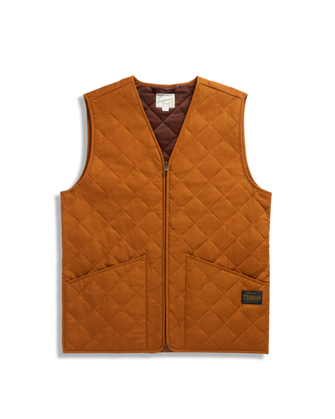 Front view of Men's Ranch Coat - Ivory / Saddle on plain background