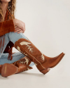 View of The Annie - Pecan / Bone Cowhide