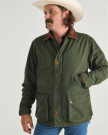 Front view of Men's Barn Coat - Pine on model