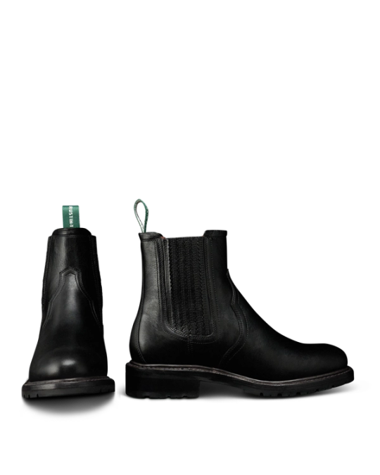 Pair view of The Rugged Chelsea - Midnight Cowhide on plain background