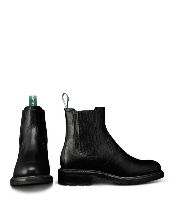Pair view of The Rugged Chelsea - Midnight Cowhide on plain background