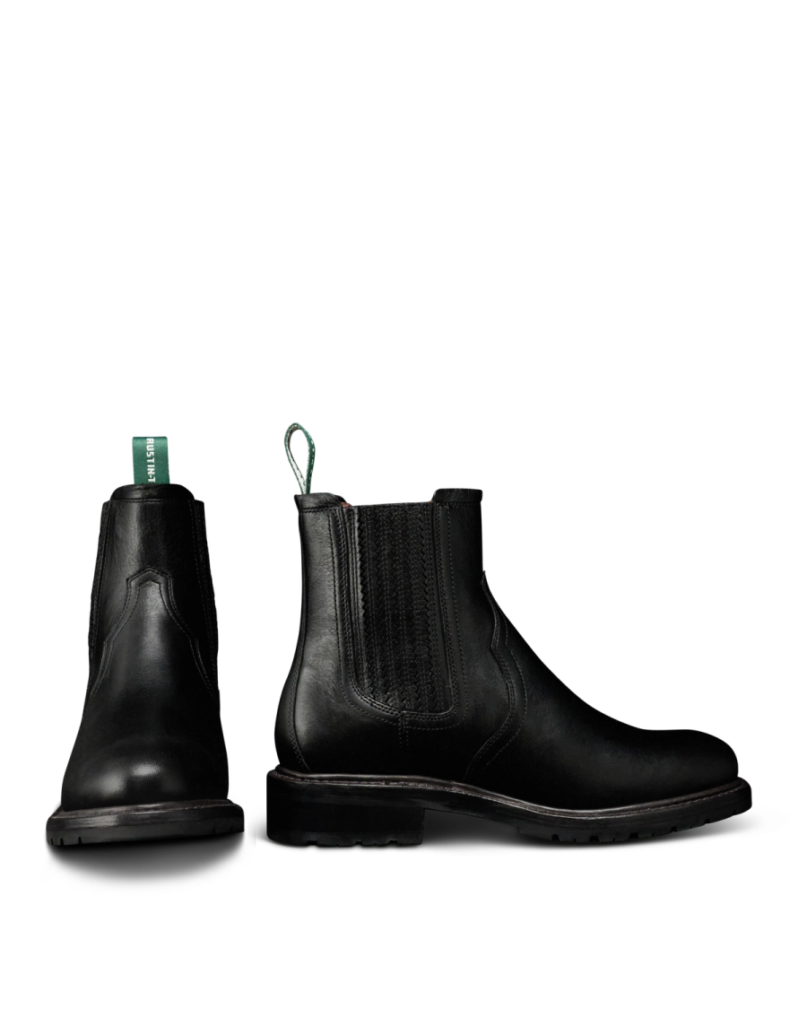 The Rugged Chelsea in Midnight Cowhide - Women's Bootie | Tecovas