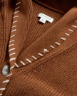 Closeup detail view of Women's Shawl Collar Cardigan Sweater - Tan