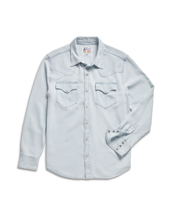 Men's Denim Long Sleeve Pearl Snap, image 1 of 2
