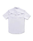 Closeup detail view of Men's Performance Western Pearl Snap SS - White