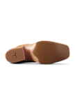 Sole view of The Charlie Wide Calf - Camel Cowhide on plain background