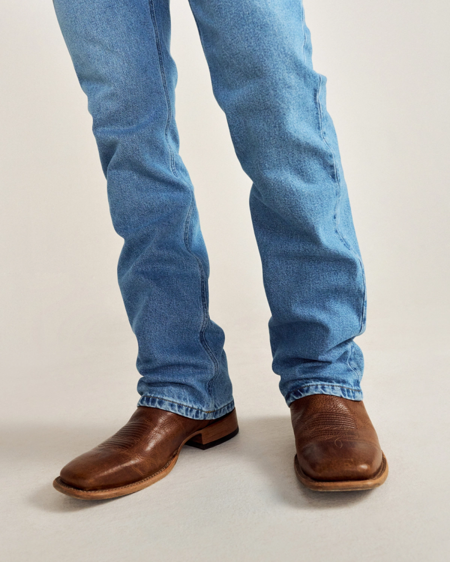 blue dress tan boots Men's Blue and Tan Wingtip Leather Oxford Boots - Bulmer US 6 / Blue / D
