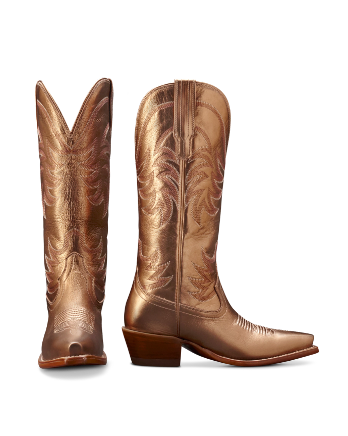 Pair view of The Annie - Copper Cowhide on plain background