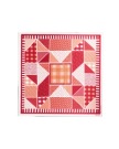 Front view of Patchwork Wild Rag - Red / Cream on plain background